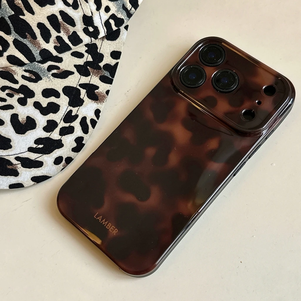 Retro stilvolle bernsteinfarbene Lamber-Muster glänzende Handyhülle für iPhone 17, 16, 15, 14, 13, 12, Pro Max Plus Air – Detail 7