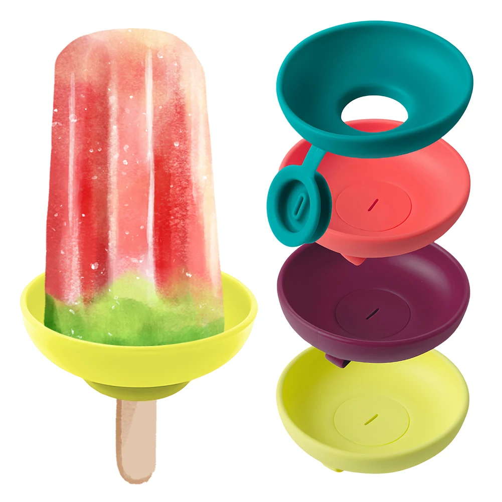 Drip Free Popsicle Holder Silicone Portable Popsicle Protector Reusable Mess-Free Frozen Treats Holder for Kids Ice Cream