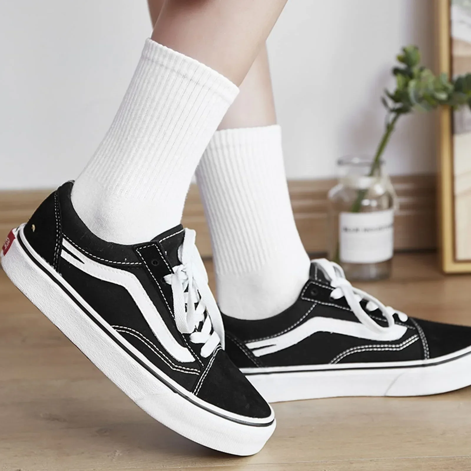 Классические хлопковые спортивные носки унисекс до середины икры, впитывающие пот, дышащие, легкие, тонкие, повседневные носки для фитнеса для мужчин и женщин