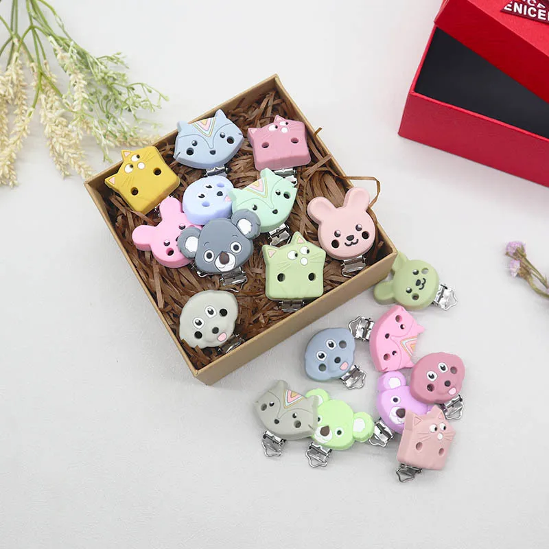 10 قطعة لهاية سيليكون سلسلة مقاطع DIY بها بنفسك ألعاب التسنين للأطفال عضاضة كليب قلادة حبة أداة Nurs هدية الحلمة ملحقات السلسلة