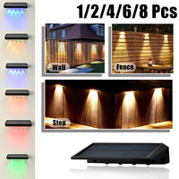 1/2/4/6/8 Pcs Solar Outdoor Wall Light IP44 Waterproof LED Garden Decoration Illumination for Courtyard Fence and Exterior Wall