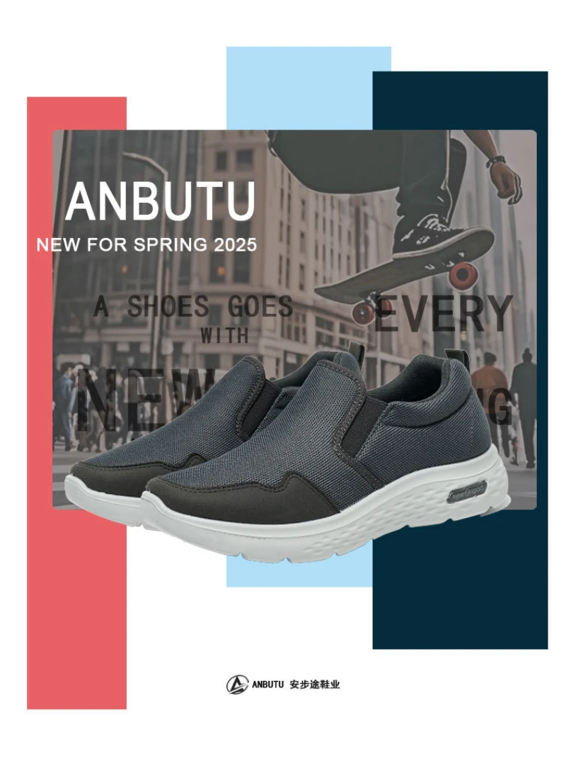 2026 Spring New Men Slip‑Ins Shoes Plus Size Breathable Lightweight Slip‑On Casual Walking Shoes For Daily Commute Outdoor Wear