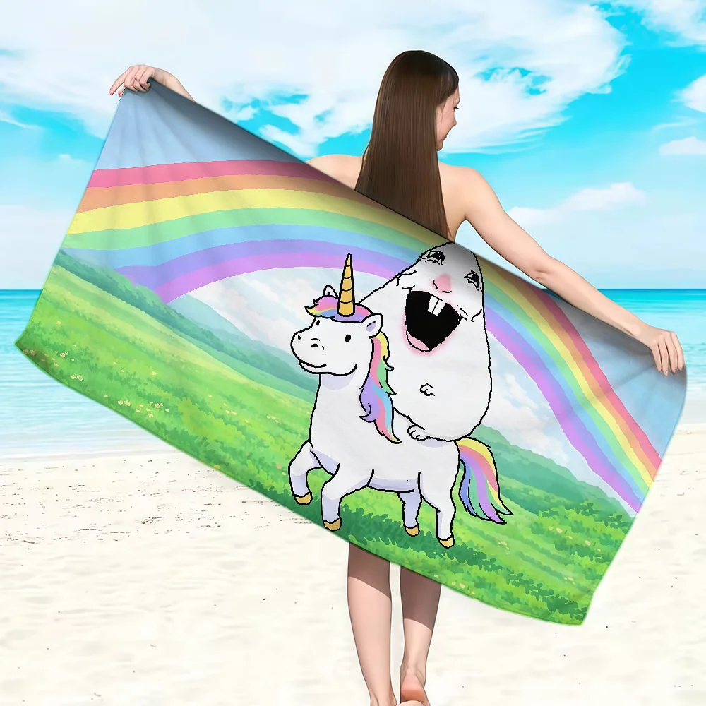 Hamster Unicorn Towel Soft Lightweight Anti-Sand Large Beach Towel Quick-Drying Bath Sports Family