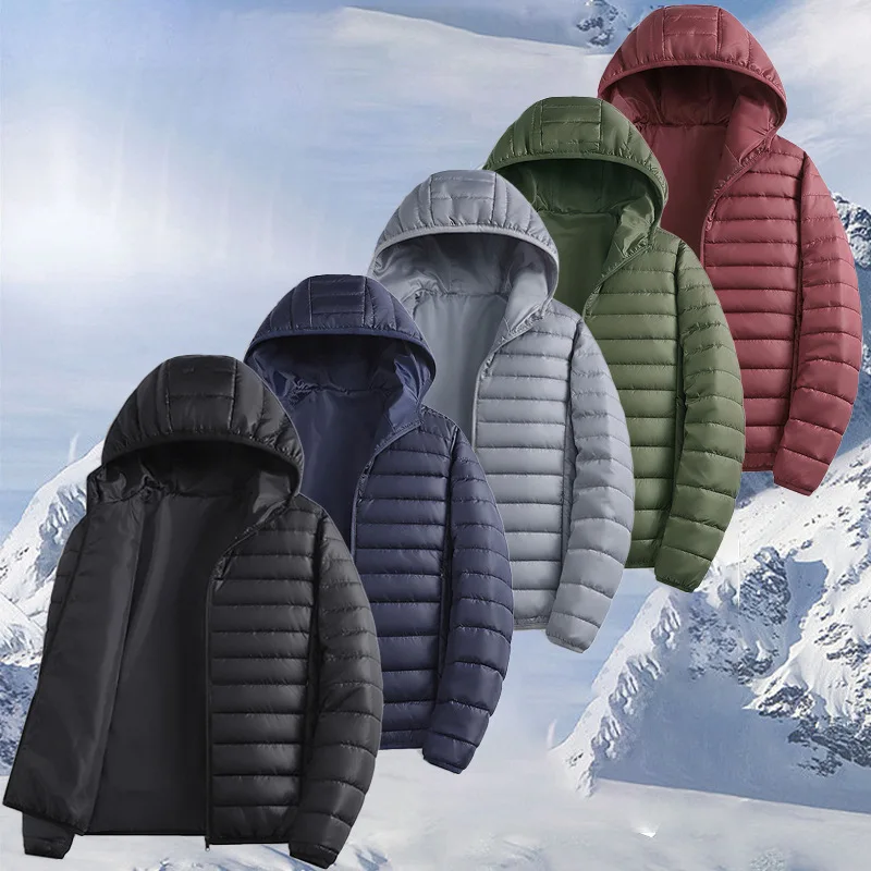 

Осенне-зимняя мужская теплая куртка с капюшоном, свободная ветрозащитная водонепроницаемая повседневная стеганая хлопковая куртка в спортивном стиле