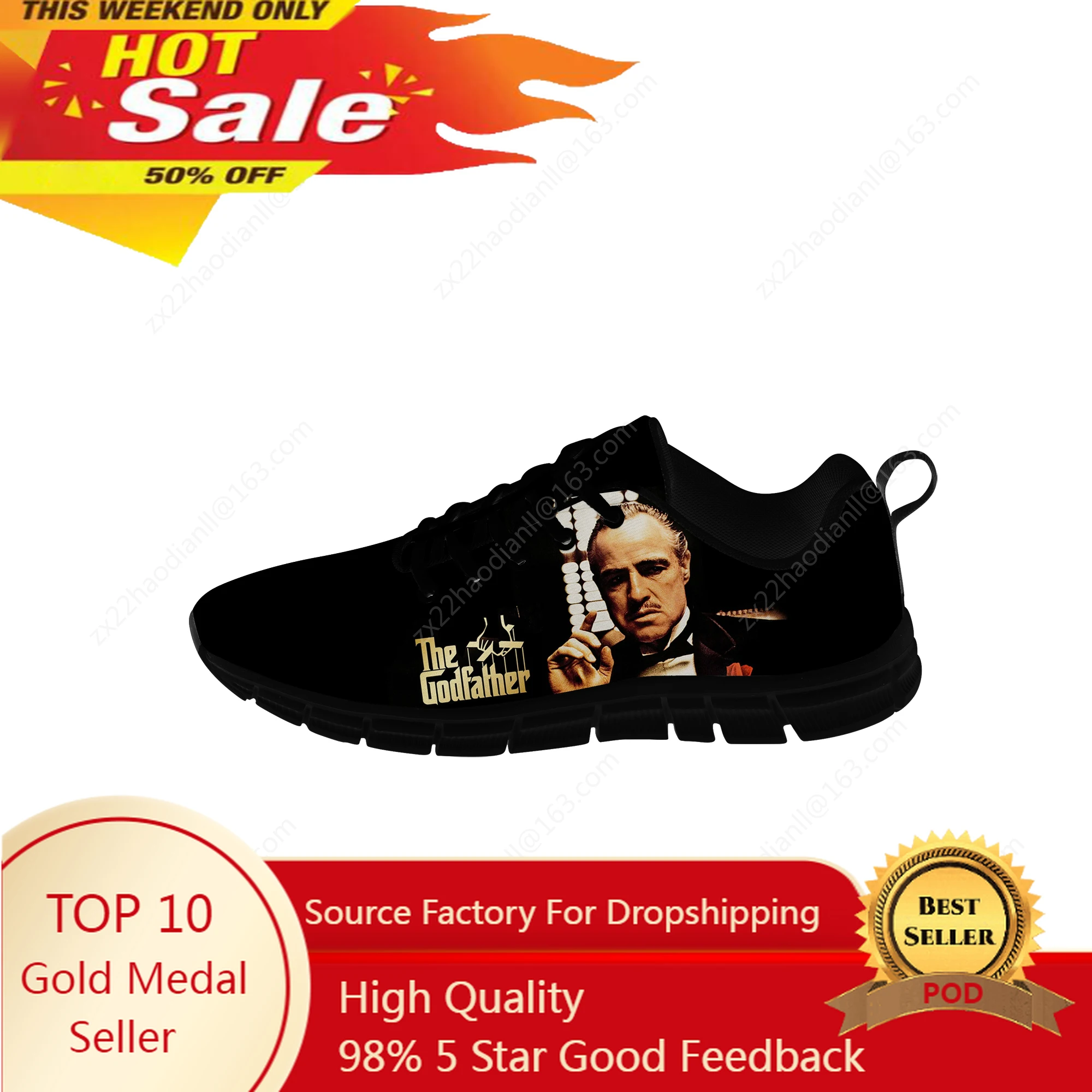 

Movie The Godfather Low Top Sneakers Mens Womens Teenager Casual Shoes Canvas Running Shoes 3D Breathable Lightweight shoe