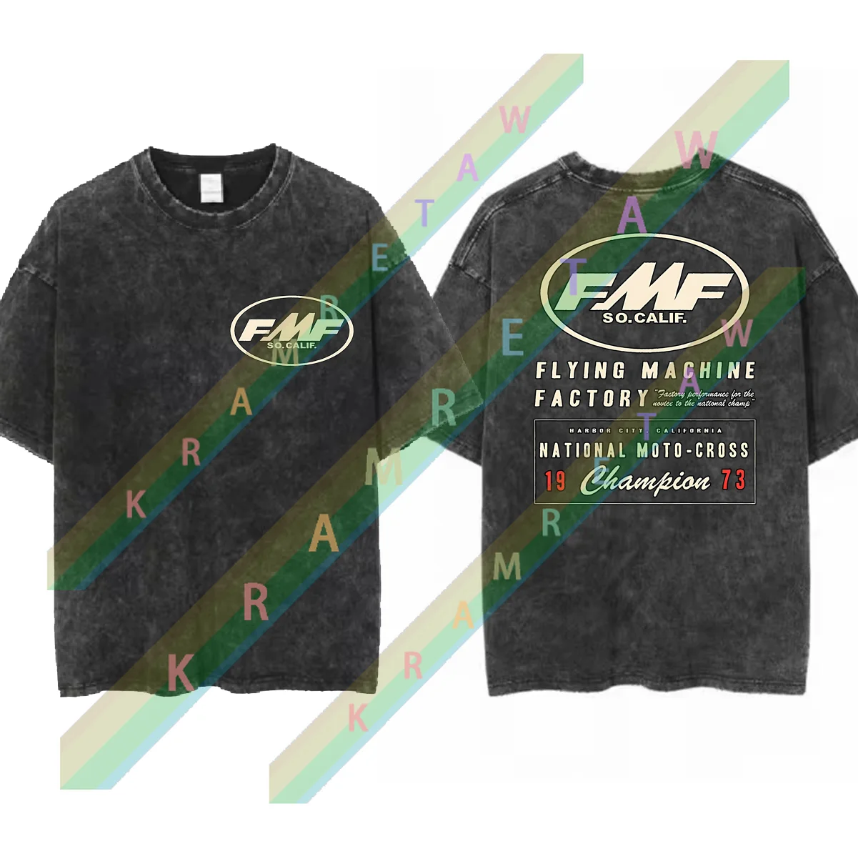 2025 جديد الصيف خمر 100% القطن FMF سباق العادم أما موتوكروس تي شيرت فضفاض تي شيرت الرجال Y2K الهيب هوب تي شيرت كول S-3XL #3