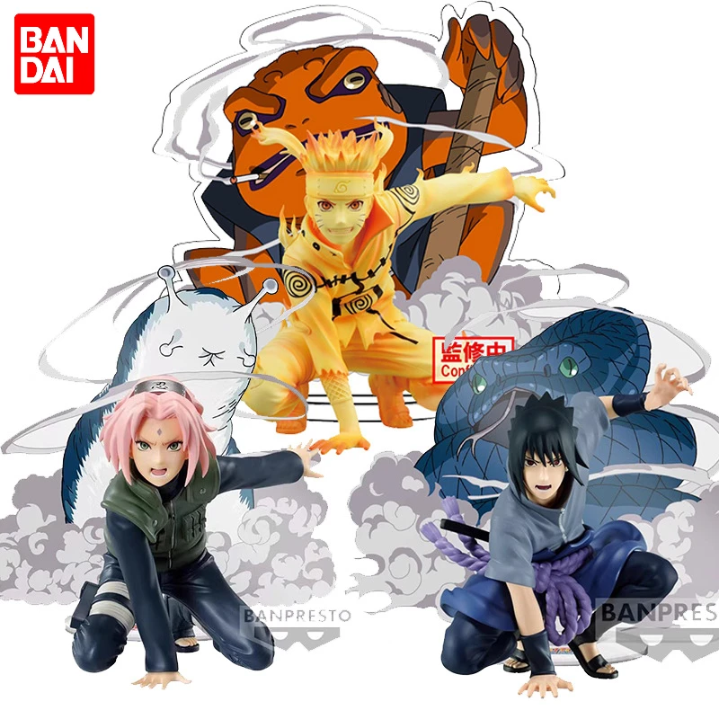 Bandai BANPRESTO Original Naruto Panel Spectacle Whirlpool Naruto Uchiba Sasuke Haruno Sakura Hand Model Display