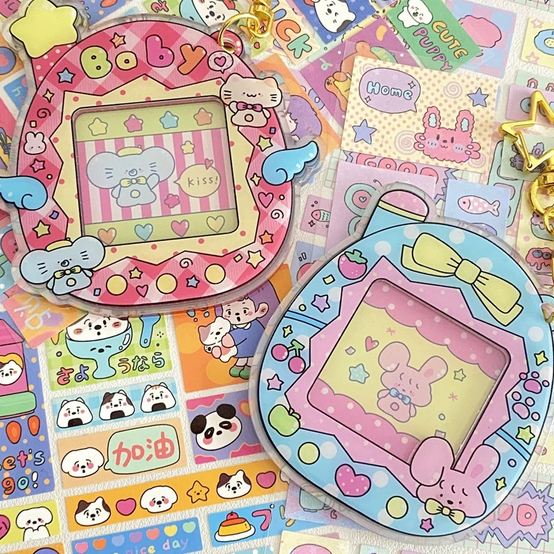 Porte-cartes photo en acrylique de dessin animé Kawaii, porte-cartes photo K-pop, pendentif de sac, cadeau scolaire, 1 po