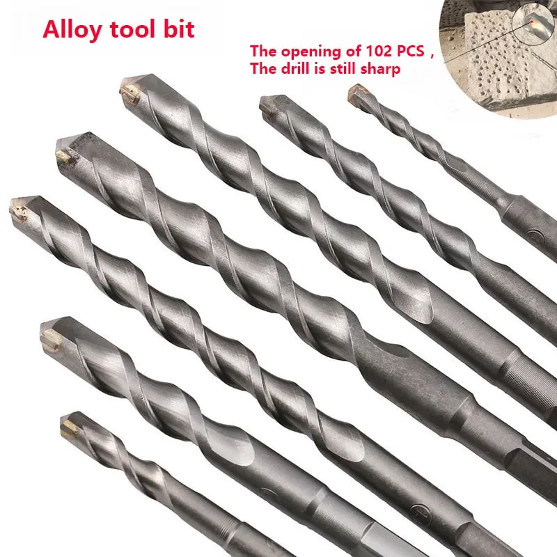 Electric Hammer Bit Impact Bit Lengthening Through  Wall Round Shank Two Pits Two Slots Square Shank Four Pits Cement Hole Drill