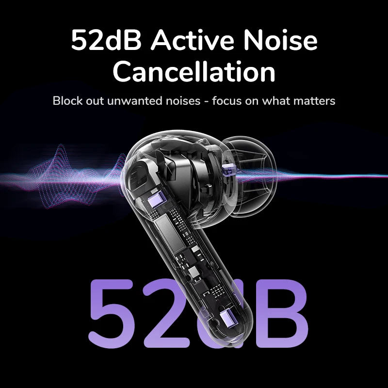 UGREEN LCD a colori Smart Screen Wireless TWS Auricolari Bluetooth Auricolari 52dB Cancellazione attiva del rumore ANC Cuffie intrauricolari