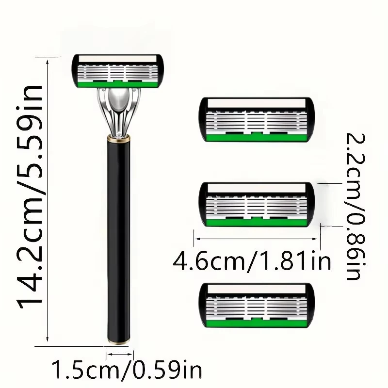 High Quality Man Safety Razor Blade 6 Layer German Stainless Steel Shaving Cartridges Compatible Mach Shaver
