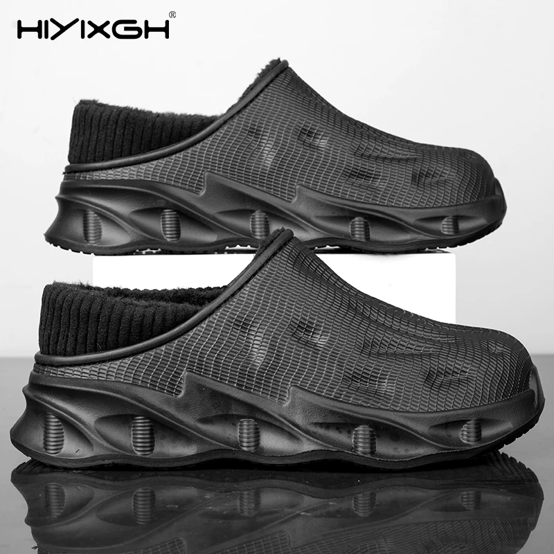 

Men shoes Winter Warm Slippers Cotton Slippers Outdoor Men's Couple Home Bedroom Plush Slippers House Shoes slide Male sneakers