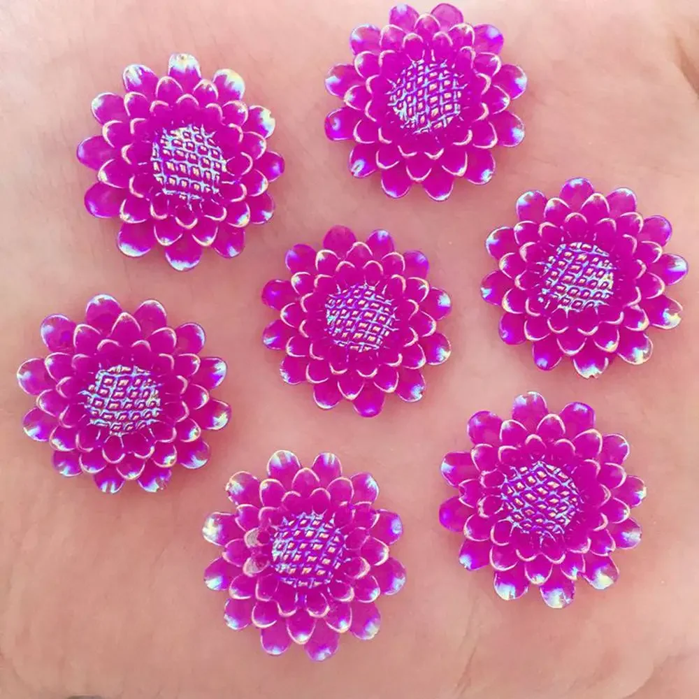 AB Resin Kawaii True color 20mm Sunflower Flat back Cabochon Stone 30PCS Scrapbook DIY  Decor Home Figurine Crafts