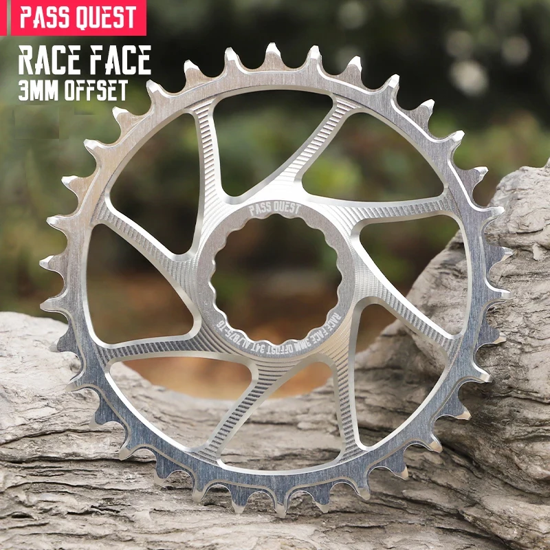 PASS QUEST Narrow Wide Chainrings For RACEFACE rf next sl Sixc Atlas series direct mount chainrings Offset 3mm Silver and black