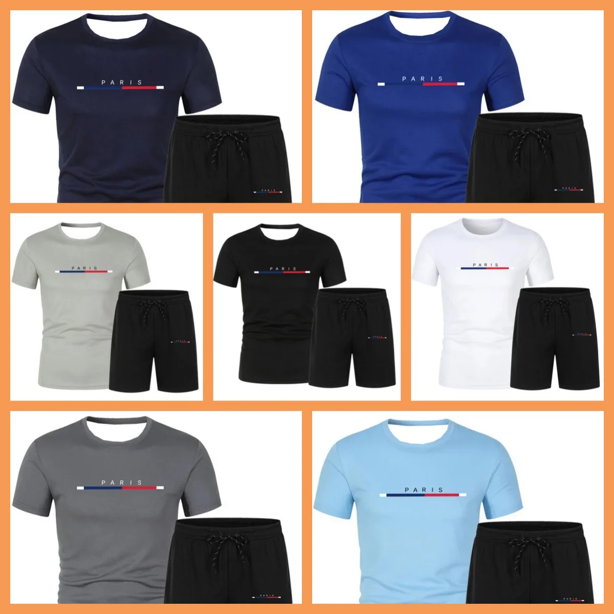 

2025 Fashion Two Piece Sets Sportswear Quick Drying T-shirt Shorts Sets Men's Clothing Tracksuits Sets Men Breathable Clothes