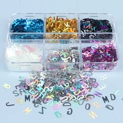 Alphabet Resin Sequins Holographic English Letter Glitter For Epoxy Resin Filling Accessories Silicone Mold Jewelry Making DIY
