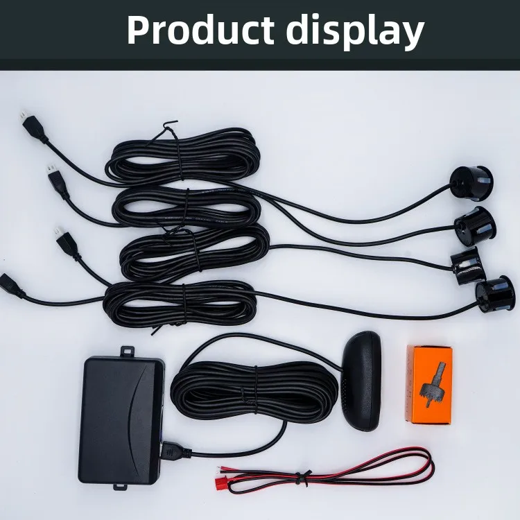 High Sensitivity 4 Sensor Parking Radar System with Adjustable Sensitivity and LCD Display for Car Reverse Backup Detection