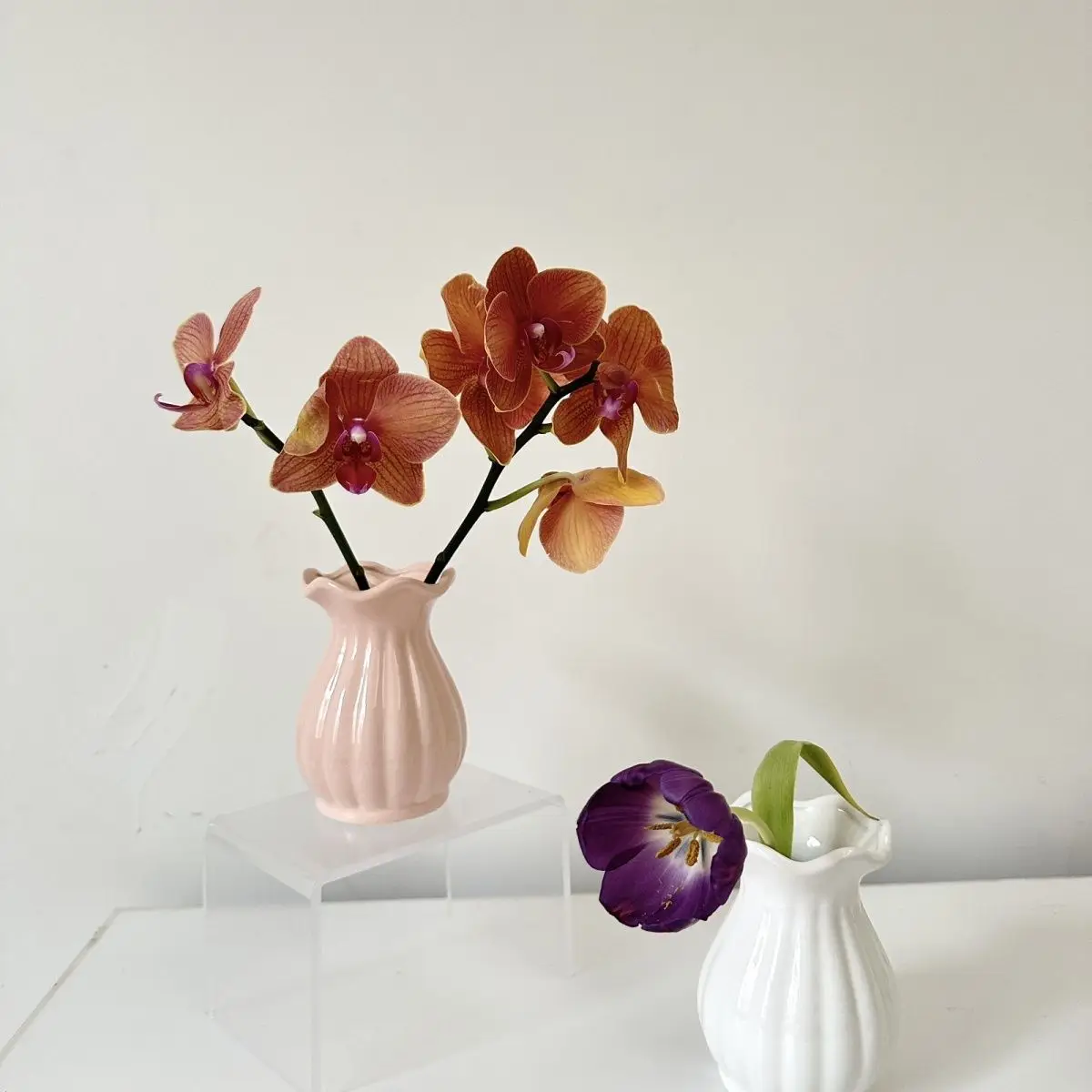 

Lotus Stone Relief Ceramic Vase Small Milk Jug for Living Room Dry Flower Arrangement Handcrafted Art Piece