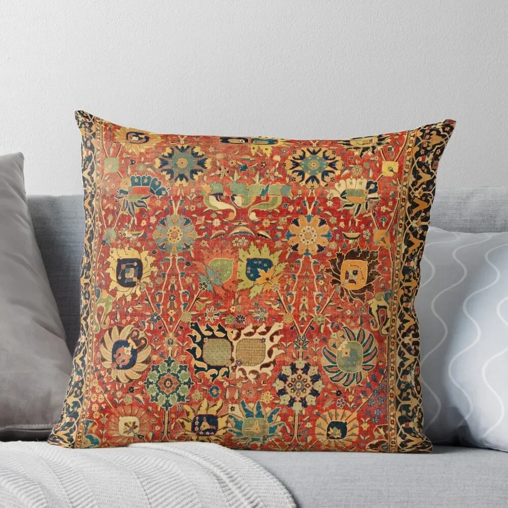 

17th Century Isfahan or Kerman Persian Rug Print Throw Pillow christmas pillowcases Sofa Cushions pillow cover christmas Pillow