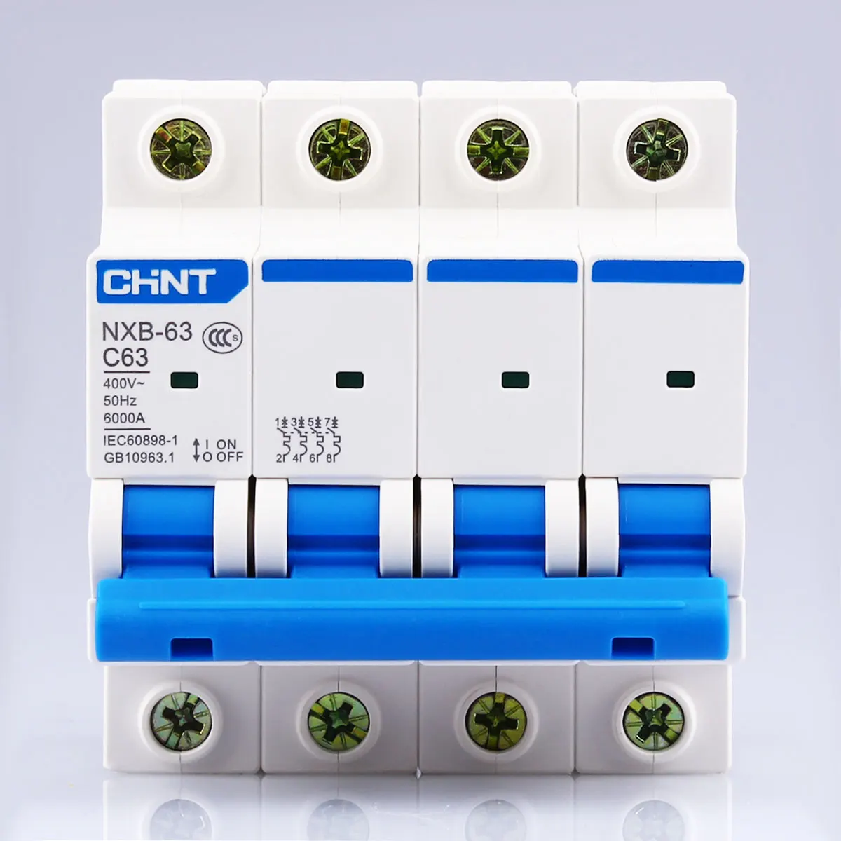 

CHNT CHINT NXB-63 4P 1A 2A 3A 6A 10A 16A 20A 25A 32A 40A 63A 230V 380V Miniature Circuit breaker MCB NEW DZ47