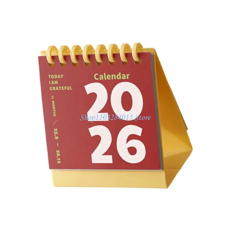 R6FF Small 2026 Desktop Calendar 12 month Runs from Jan 2026 to Dec 2026 for Office