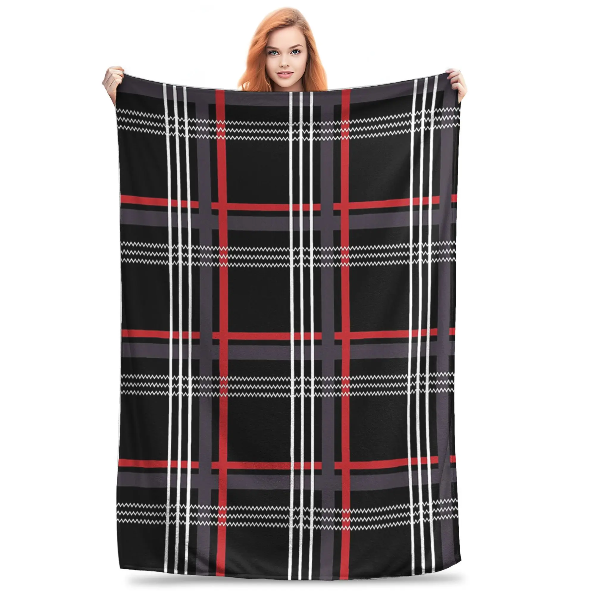 

GTi Tartan Blankets Multi-function Fleece Sofa Throw Blanket for Couch Bedding Outdoor Throws Bedspread Quilt