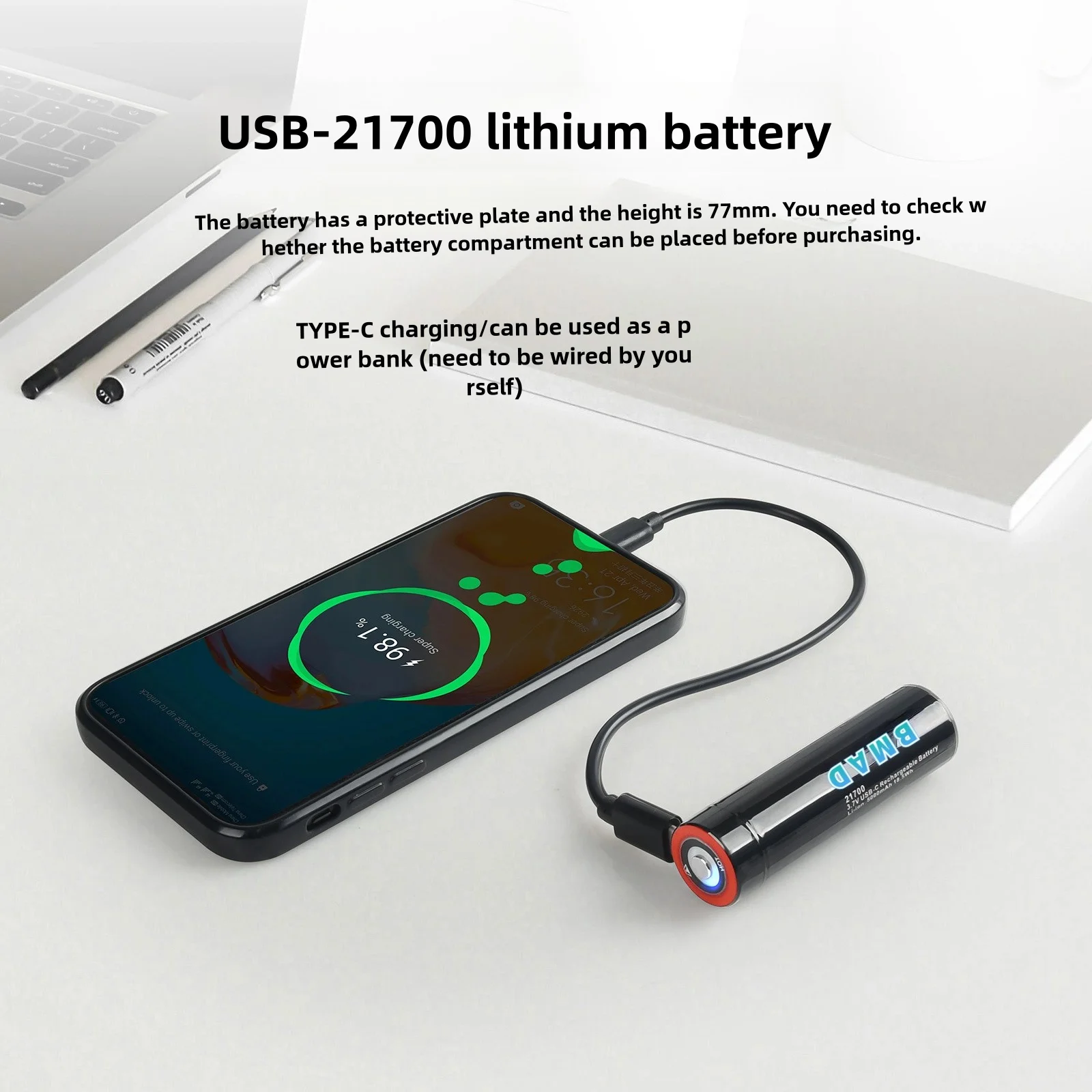 21700 3.7v AA Rechargeable Battery 5000mWh Lithium-ion Suitable for Toy Camera Flashlight Battery