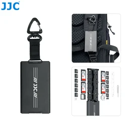 JJC-funda de tarjeta SD de diseño Pop-up, soporte de tarjeta Microsd, caja de tarjeta de memoria de Metal portátil para 4 SD + 12 Micro SD/ TF + 2 tarjetas Nano SIM/ NM