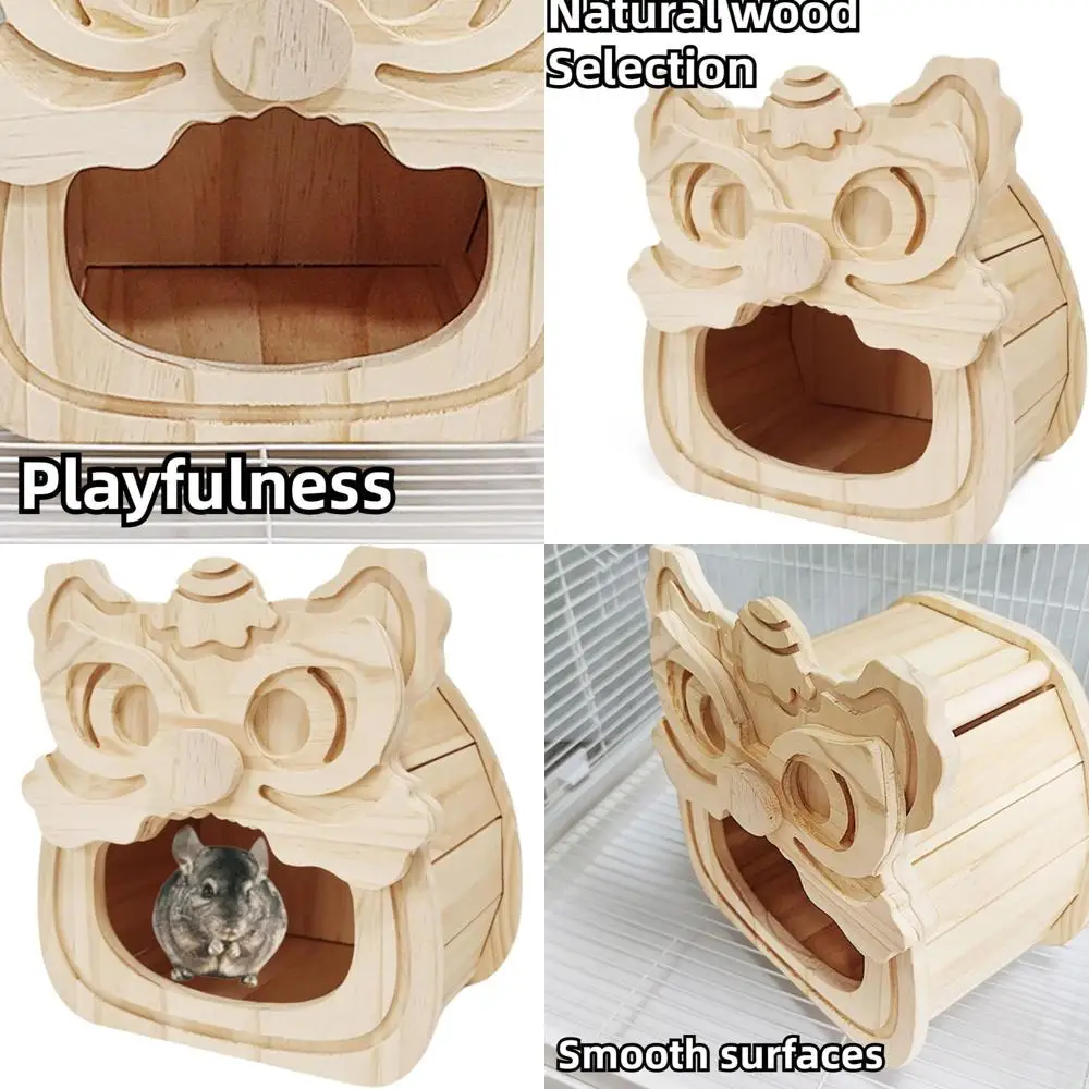 

Chinchilla Hideout Natural Wooden Small Animal Hideout for Chinchilla Squirrel Sugar Gliders