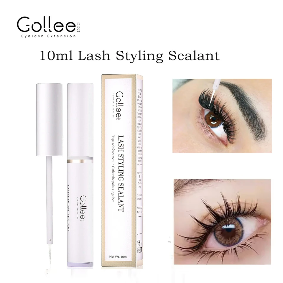 Gollee Eyelash Sealant Quick-drying Long-lasting Clear Eyelash Extension Setting Liquid Comic Shape Eyelash Coating Sealant