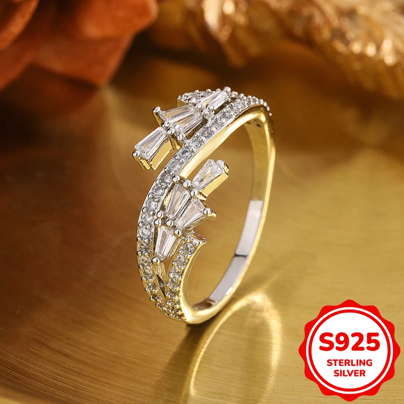 

Creative Genuine S925 Sterling Silver Irregular Leaf Geometric Ring Women's Valentine's Day Gift Jewelry wholesale
