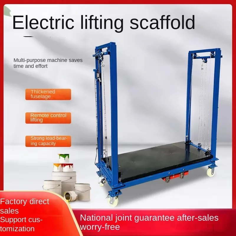 Custom Indoor/Outdoor Remote Control Electric Motor Lifting Scaffold Foldable Convenient Disassembly Platform 600kg Capacity