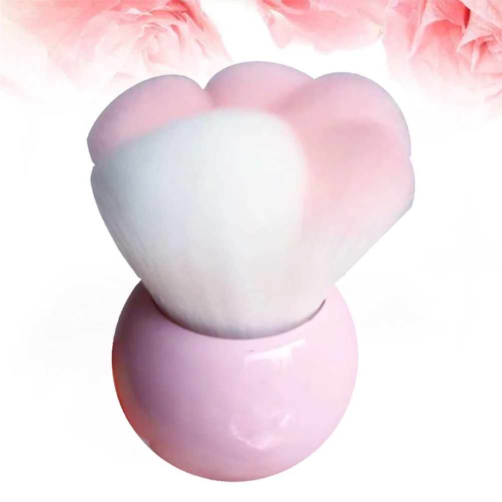 Pinceau de maquillage Design patte de chat, manche en plastique, lavable et réutilisable, pour poudre, Blush, pour femmes et dames