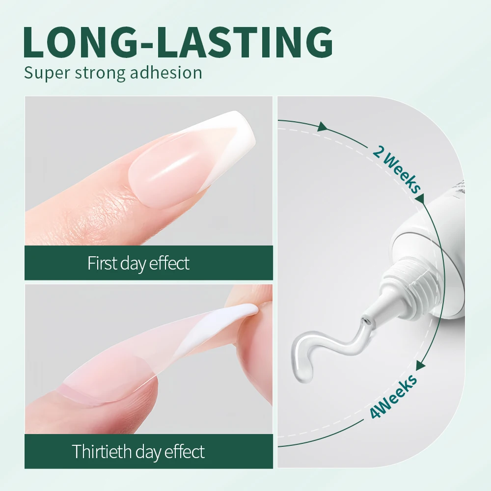 Halbfestes Nagelkleber- und Nagelentferner-Set mit Feile / 10 Alkoholtabletten zum Aufdrücken der Nägel, schnell trocknend, keine UV-Lampe erforderlich