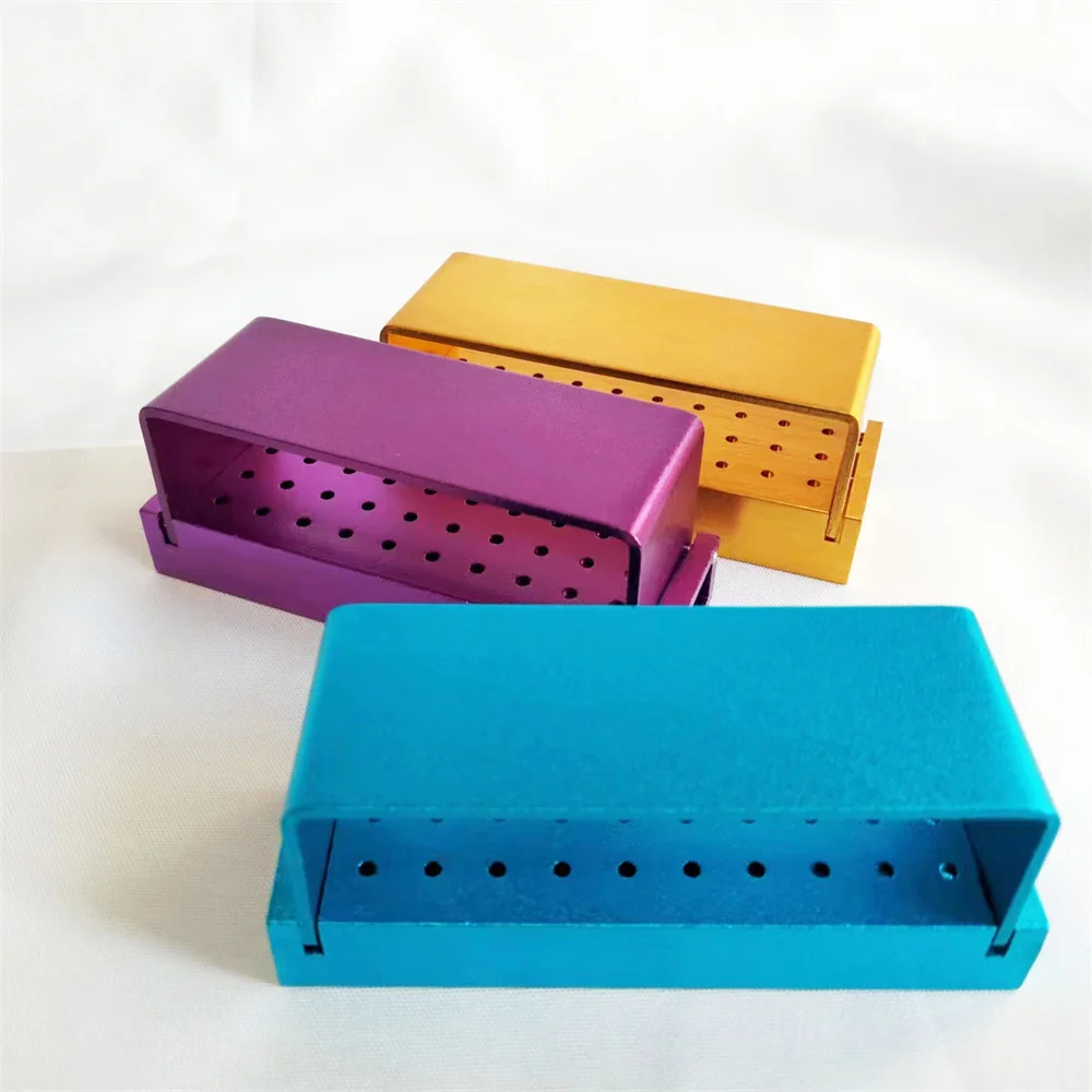 Dental Burs Storage Box 30 Holes Drill Disinfection Sterilization Rack Holder Fit for High Speed Handpiece Bur