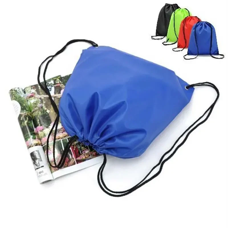 Portable Drawstring Bag Oxford Students Backpack Waterproof Sports Riding Backpack Gym Drawstring Shoes Clothes Organizer Pack