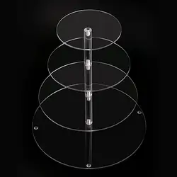 Space-saving 1 Set Helpful Clear Party Wedding Cupcake Tower Acrylic Cake Stand Round   Party Supplies