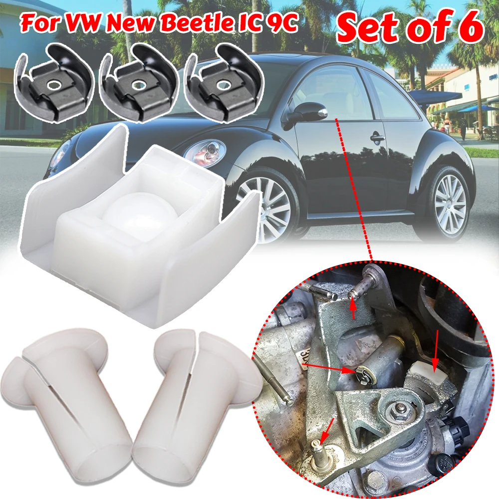 For VW New Beetle 1C 9C 1999 - Gear Selector Wiring Lock Washer Shift Relay Lever Slide Bushing Kit Sliding Shoe Bearing Socket