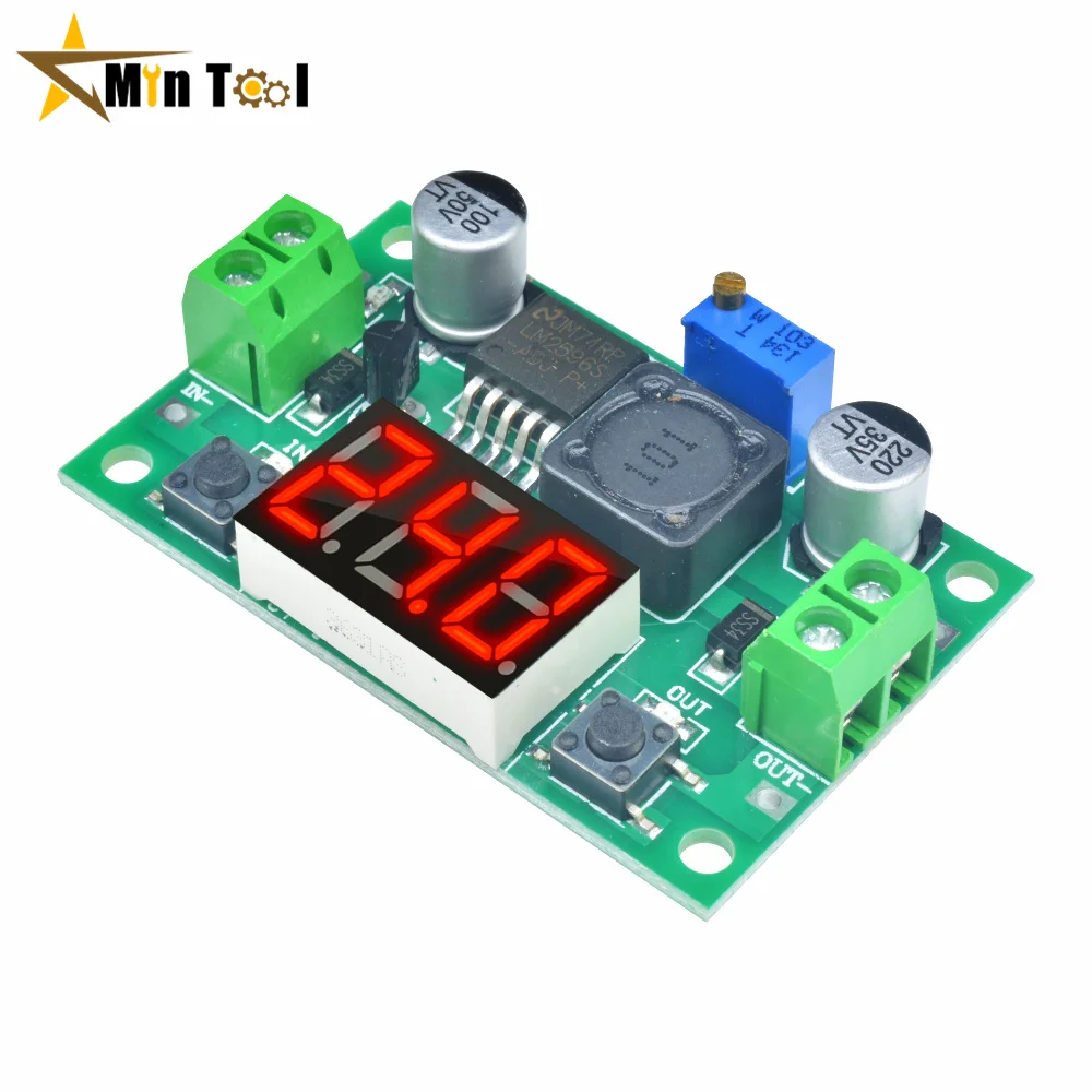 LM2596 понижающий преобразователь мощности 3 А постоянного тока-Регулируемый понижающий модуль напряжения постоянного тока от 4,0 ~ 40 В до 1,25-37 в Регулируемый регулятор светодиодный вольтметр