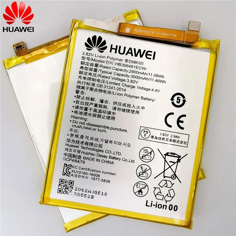 Hua Wei original Real 3000mAh HB366481ECW For Huawei p9/p9 lite/honor 8 5C /p10 lite/p8 lite 2017/p20 lite/p9lite battery+Tool