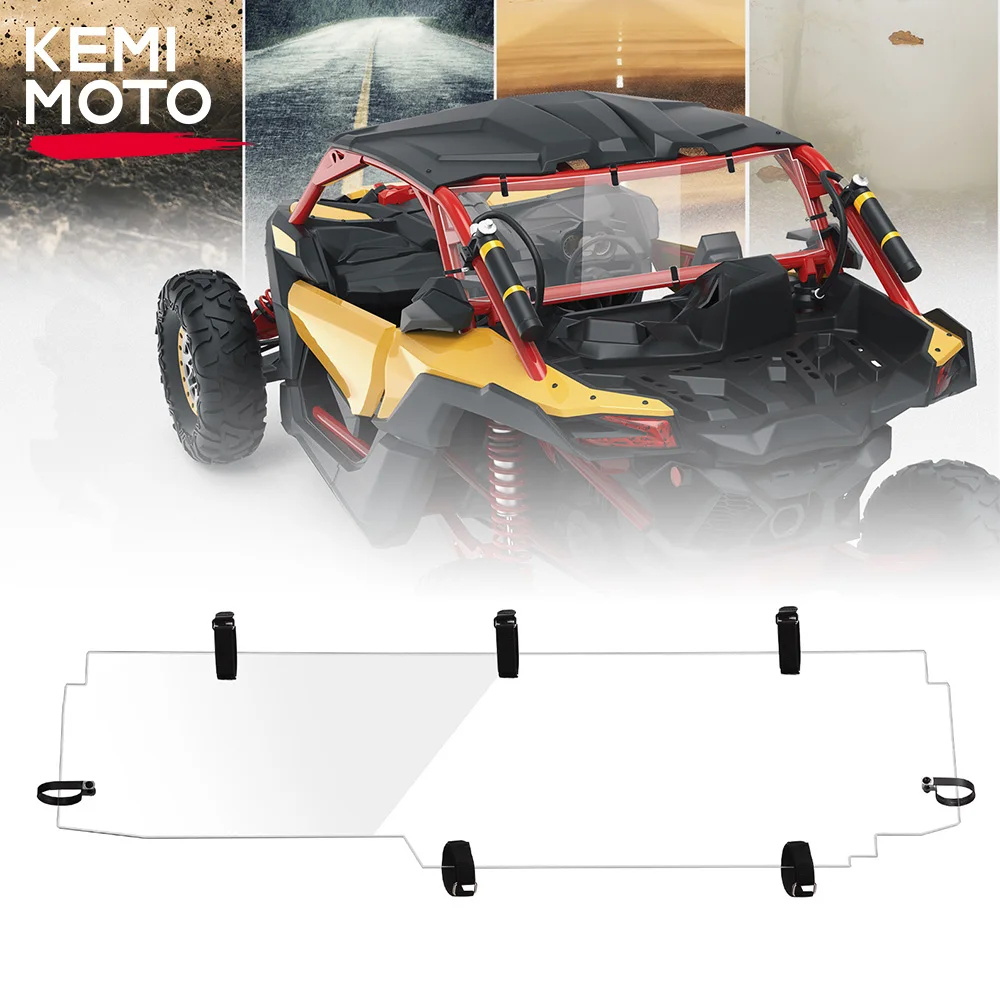 

KEMIMOTO UTV Clear Rear Back Windshield PC Window 715006387 for Can-Am Maverick X3, X3 Max 2017+ R RR 4x4 XMR XDS Turbo DPS