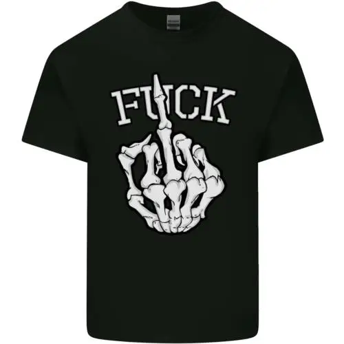 

Finger Flip Skull Offensive Biker Mens Cotton T-Shirt Tee Top