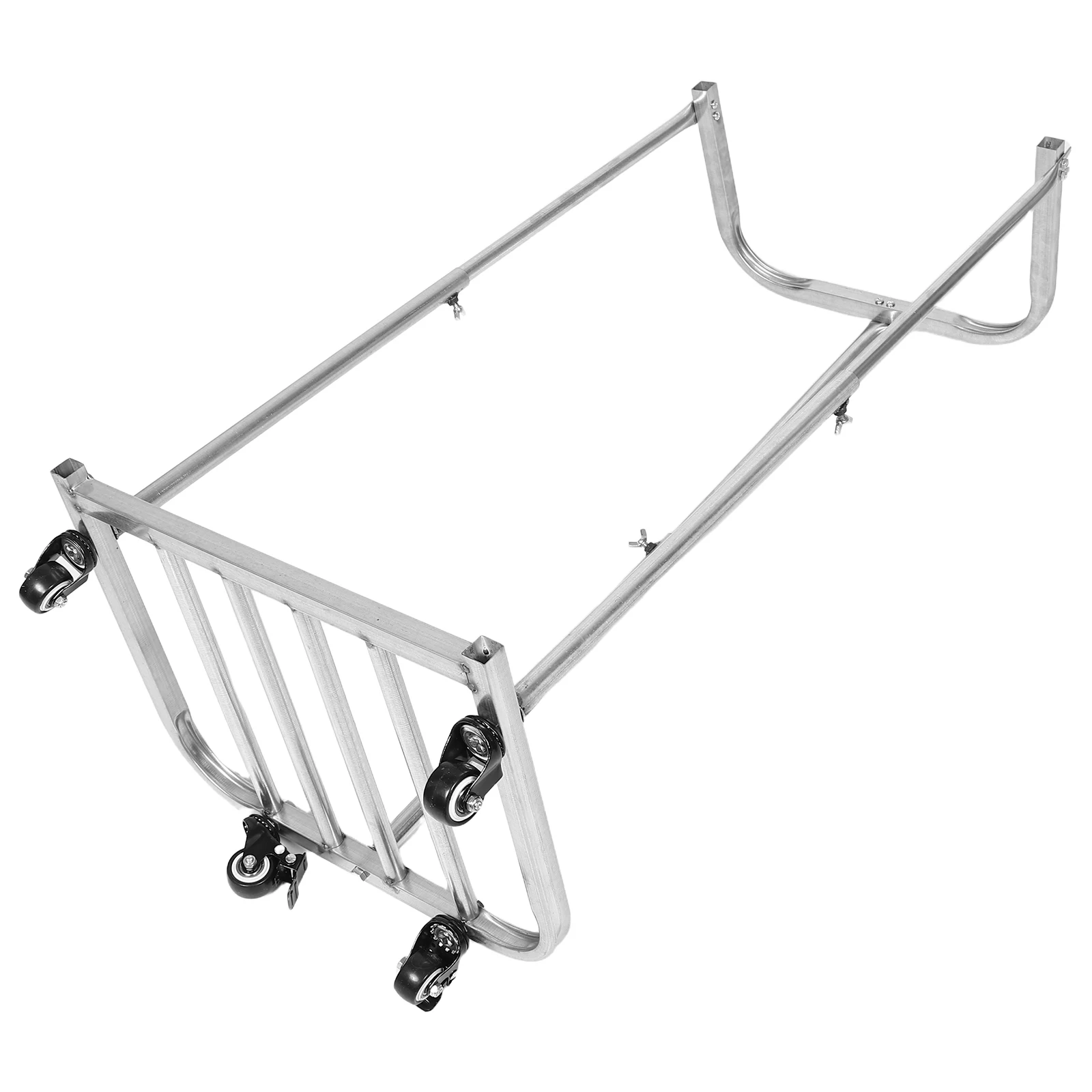 

Agricultural Bag Support Holder Stand Garden Waste Garbage with Wheels Frame Rack Silver Storage Trash Shelf Bin