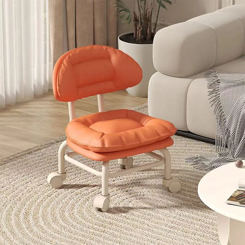Lazy Person Rotating Backrest Roller Plastic Stool Small Universal Low Stool Coffee Table Living Room Office MovablePlasticChair