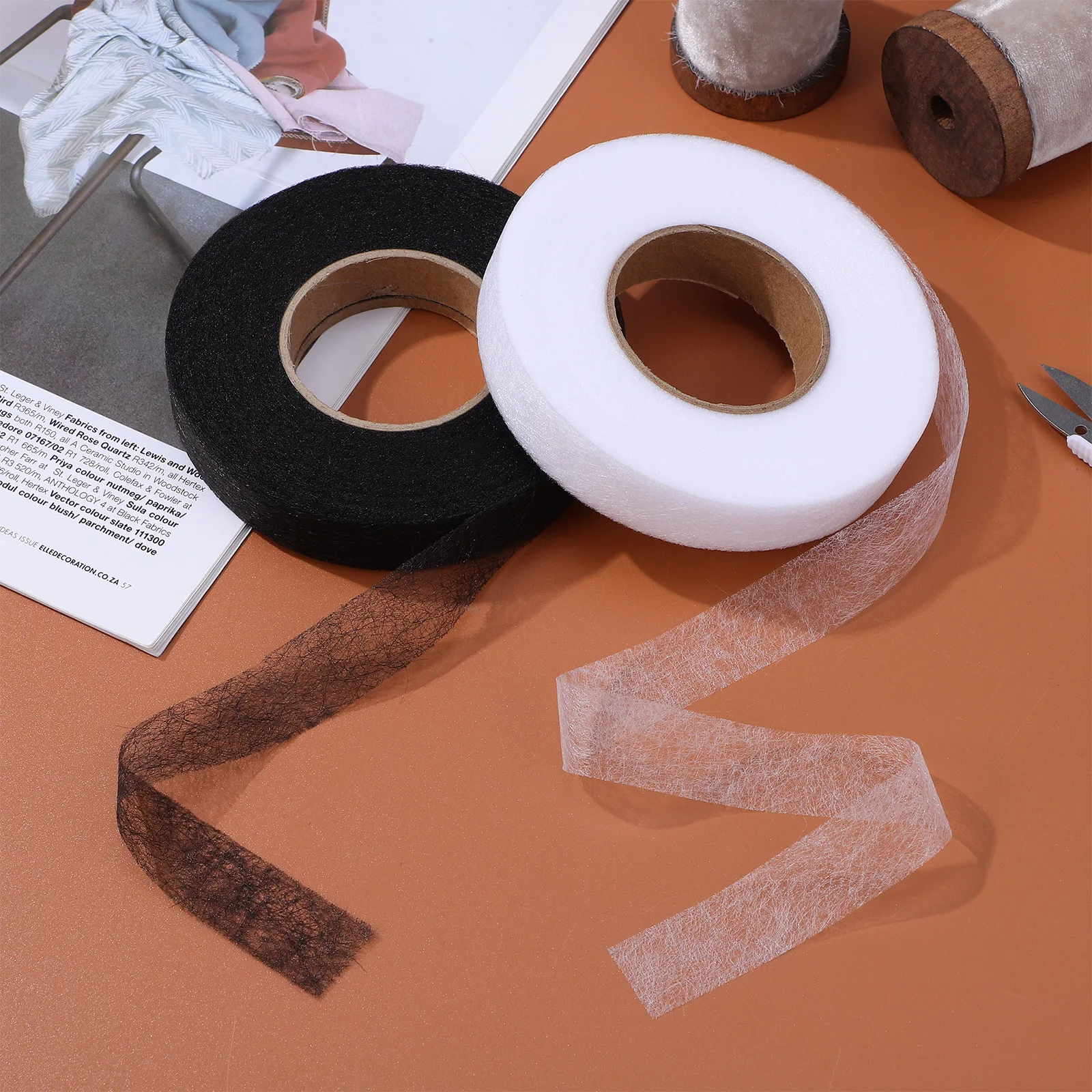

2 Rolls No Sew Hemming Tape Iron On Double Sided Fabric Tape For Clothes Pants Trousers Curtain Bond Adhesive