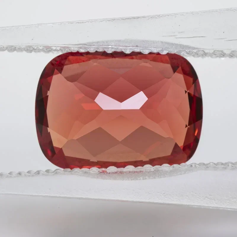 Top Lab Grown Sapphire Sunset Red Rectangular Cushion Shape VVS1 Gemstone Charms DIY for Jewel Making Selectable AGL Certificate