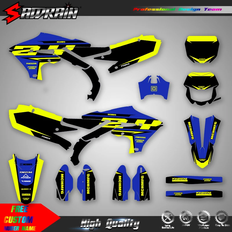 Sawrain For YAMAHA 19-23 YZF250 18-22YZF450 19-22 WRF450 20-23 WRF250 Motorcycle Sticker Custom Team Graphics Decals Kit