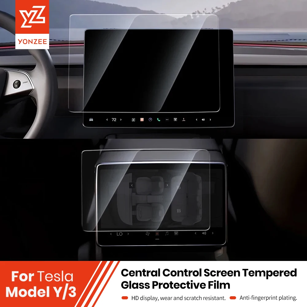 YZ Tempered Glass Screen Protector For Tesla 2024 Highland Model 3 2023  Model Y Center Console HD Protection Screen Protecto