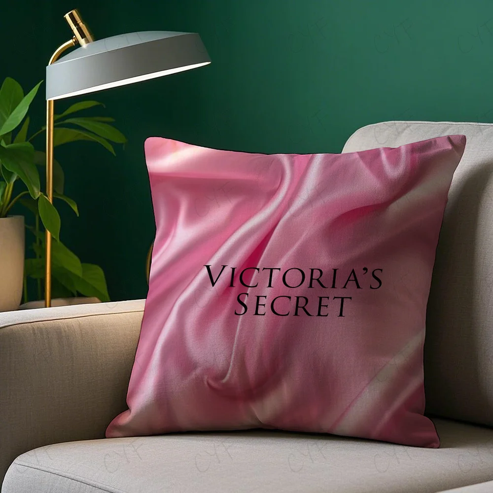 At Home VICTORIA'S SECRET Pillow Case Pillowcase Anti-dustmite Pillow Invisible zipper silky short plush Sofa cushion cover