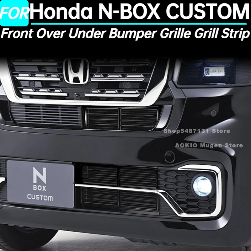 

Front Over Under Bumper Grille Grill Strip Trim Cover for Honda N-BOX CUSTOM Exterior Accessories 2024 2025 for Right Hand Drive